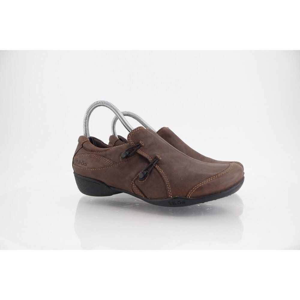 Taos Women Bungie Jump Loafer Sz 7 Brown Leather Work Shoe Shootie Comfy Casual